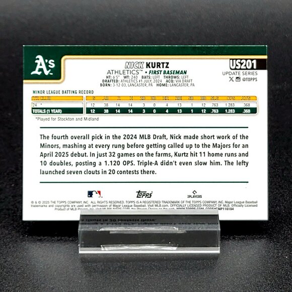 Three 2025 Nick Kurtz RC Trinity 49/99, Update, Update Debut Athletics - Picture 6 of 8